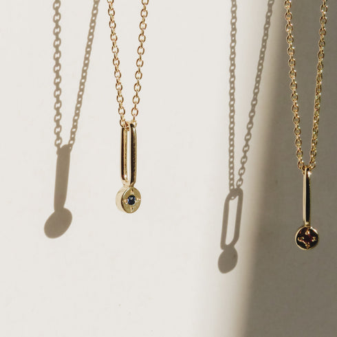 Sapphire Dot Pendant Charm in Silver